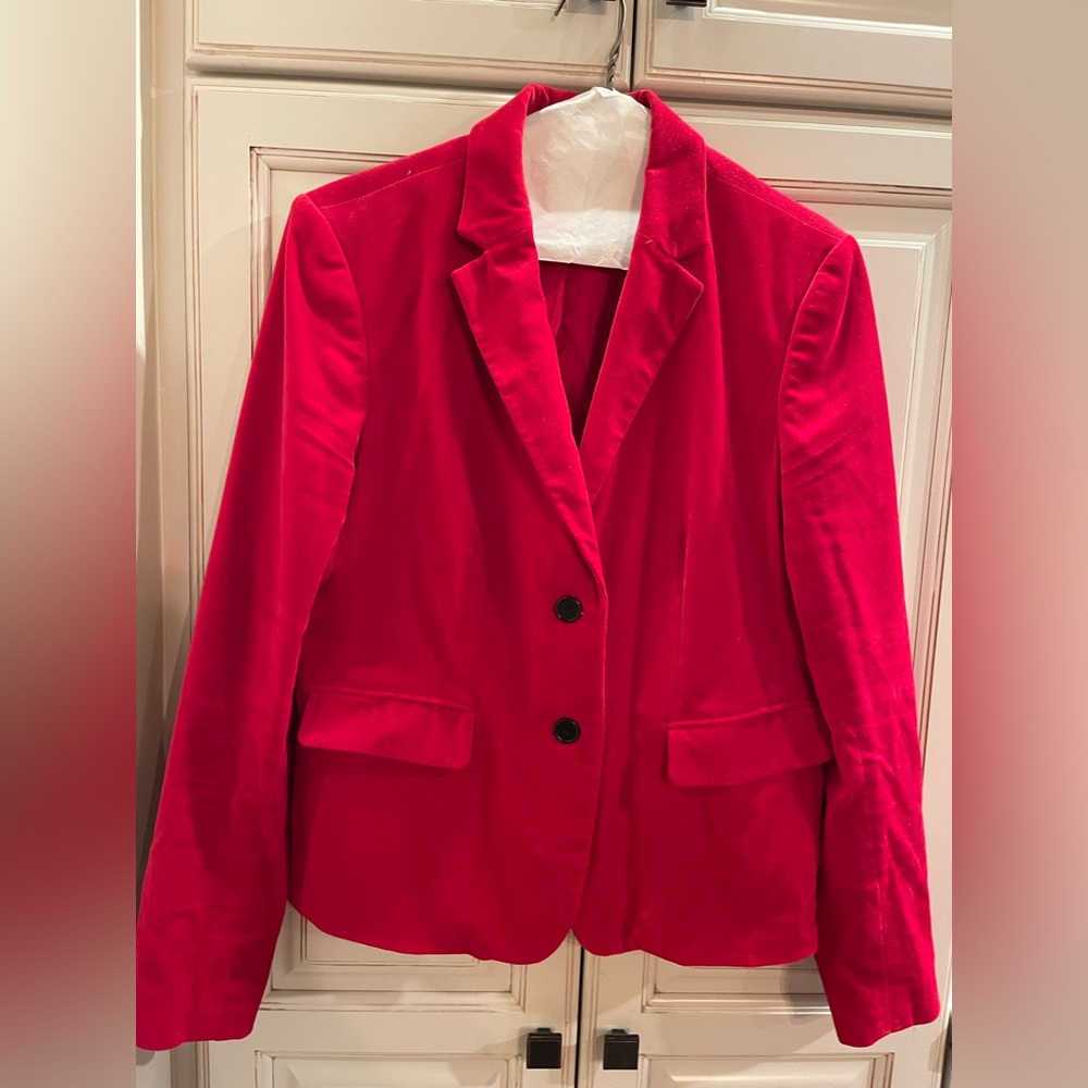 Ann Taylor Women's Red Velvet Blazer Size 10
